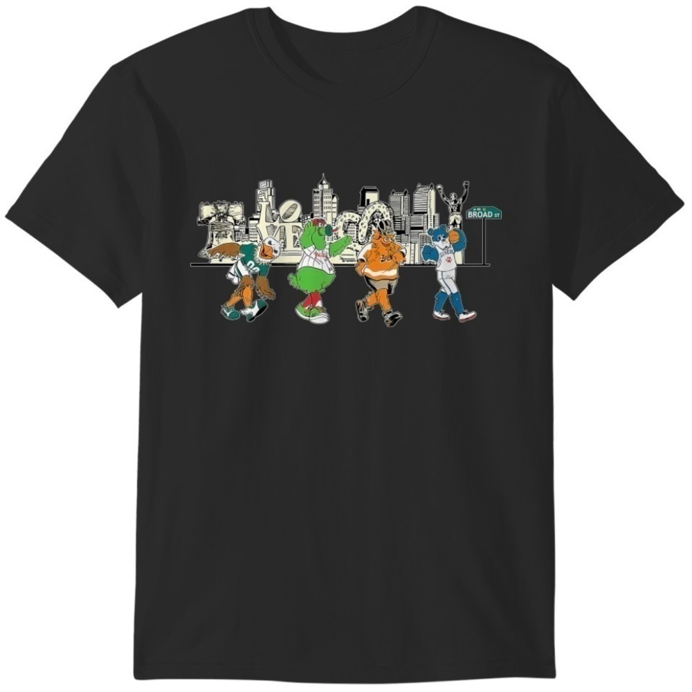 Philadelphia Mascots Philly Skyline Graphic Tshirts